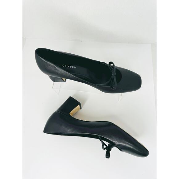 Dee Ocleppo Retro Black Zion Bow-Embellished Leather Pump sz 8.5 - Picture 10 of 11